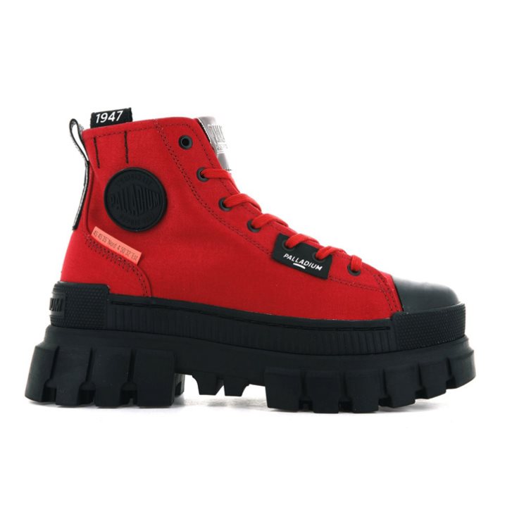 Palladium Revolt Hi TX Women\'s Platform Shoes Red | UK A129-RZN